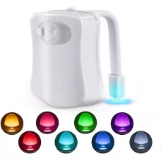 Lumière LED pour toilettes 16 couleurs avec capteur de mouvement - Blanc