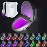 Lumière LED pour toilettes 16 couleurs avec capteur de mouvement - Blanc