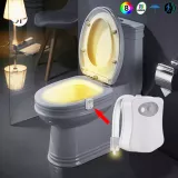 Lumière LED pour toilettes 16 couleurs avec capteur de mouvement - Blanc