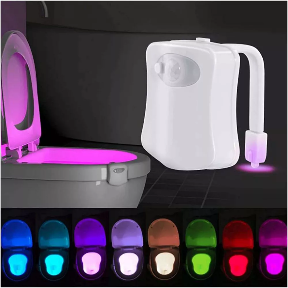 Lumière LED pour toilettes 16 couleurs avec capteur de mouvement - Blanc