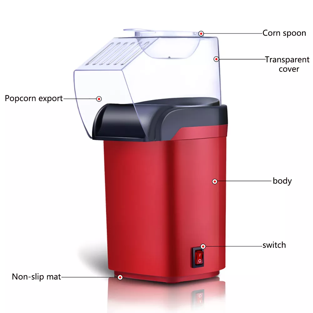 Machine à pop-corn style rétro vintage années 90 Popcorn maker pour la maison - Rouge
