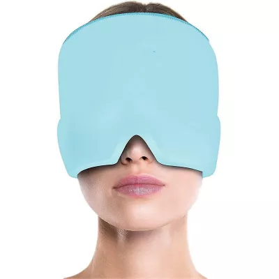 Masque / bonnet universel anti-migraine thérapie froid et chaud pour adulte - Bleu