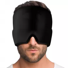 Masque / bonnet universel anti-migraine thérapie froid et chaud pour adulte - Noir