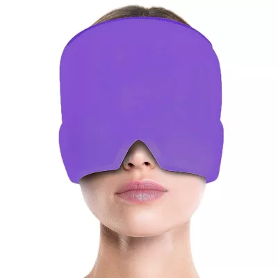 Masque / bonnet universel anti-migraine thérapie froid et chaud pour adulte - Violet