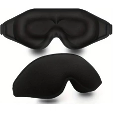 3D-geformte, verstellbare Schlafmaske für die Augen Unisex ideal zum Schlafen - Schwarz