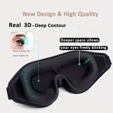 3D-geformte, verstellbare Schlafmaske für die Augen Unisex ideal zum Schlafen - Schwarz