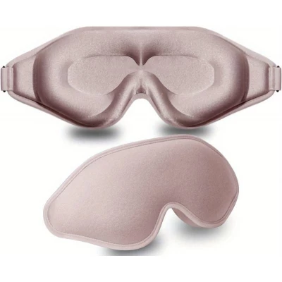 Masque de sommeil 3D sculpté ajustable en forme 3D pour les yeux Unisex idéal pour dormir - Rose
