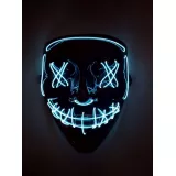 Cosplay Maske "The Purge" - Neon LED Gesichtsmaske Halloween Universalgrösse - Blau