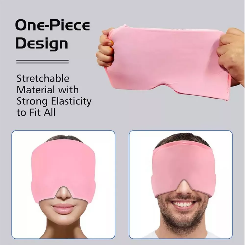 Masque / bonnet universel anti-migraine thérapie froid et chaud pour adulte - Noir
