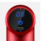 Massage Gun - Pistolet de massage électronique pour détendre les muscles et relacher le stress, incl. accessoires interchangeables - Rouge