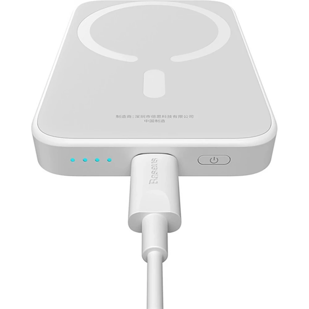 Baseus MagSafe 6000mAh Power Bank Mini Externe 20W mit USB-C Kabel - Weiss