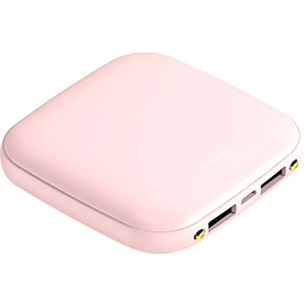 Mini batterie externe portable 20000mAh double USB avec lumière LED - Rose