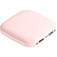 Mini batterie externe portable 20000mAh double USB avec lumière LED - Rose