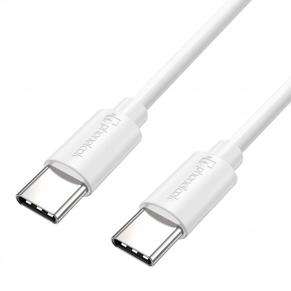 Mini câble chargeur USB-C vers USB-C (50 cm) - PhoneLook - Blanc