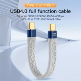 Mini c&acirc;ble plat USB-C PD 240W USB4 40 Gbps 8K@60 Hz compatible Thunderbolt - Gris