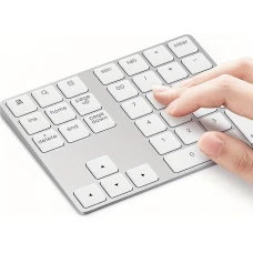 Mini clavier pavé numérique sans fil Bluetooth portable rechargeable compact look MacBook - Blanc