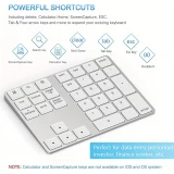 Mini clavier pavé numérique sans fil Bluetooth portable rechargeable compact look MacBook - Blanc