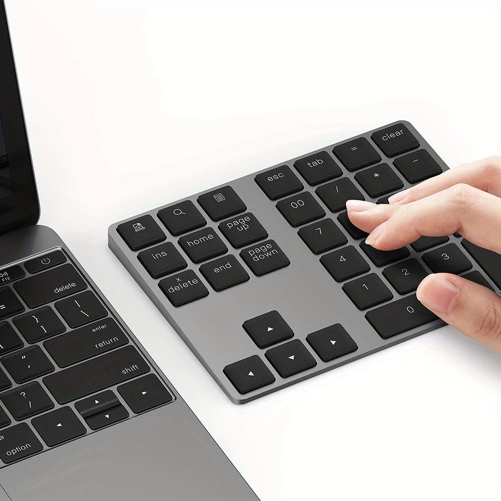 Kabelloses Bluetooth Mini-Ziffernblock tragbar wiederaufladbar kompakt MacBook-Design - Schwarz
