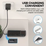 Mini kabelloses 2.4G Tastatur mit beleuchtetem Touchpad und kompakter Maus f&uuml;r PC und Smart TV - Schwarz