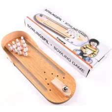 Mini jeu de bowling de table en bois - jeu de société amusant pour la famille et les enfants à partir de 6 ans