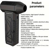 Mini souffleur haute pression - Ventilateur Turbo Portable (130000 tours/min) - Noir