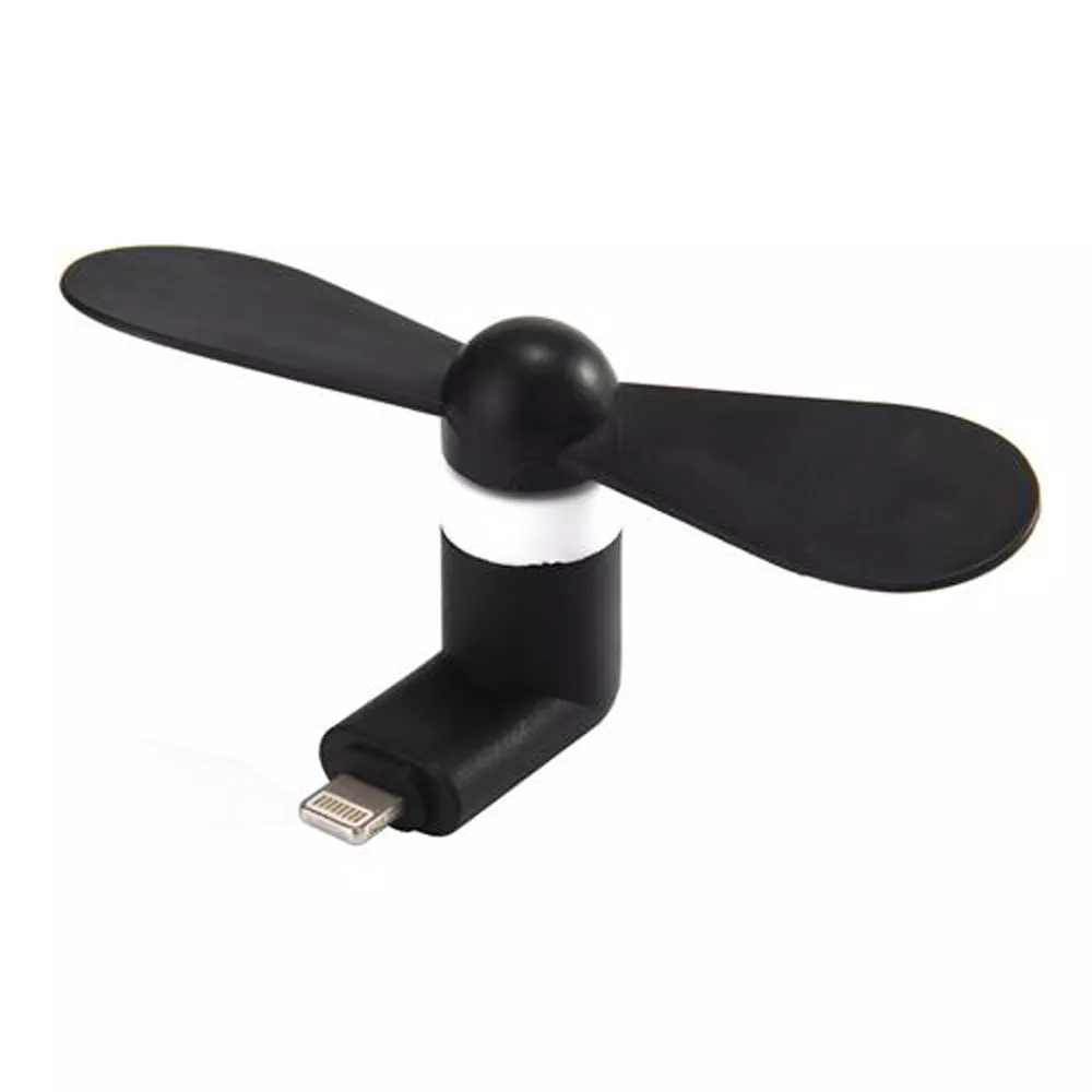 Mini ventilateur noir pour smartphone parfait pour les déplacements et les journées chaudes - USB-C (Android)