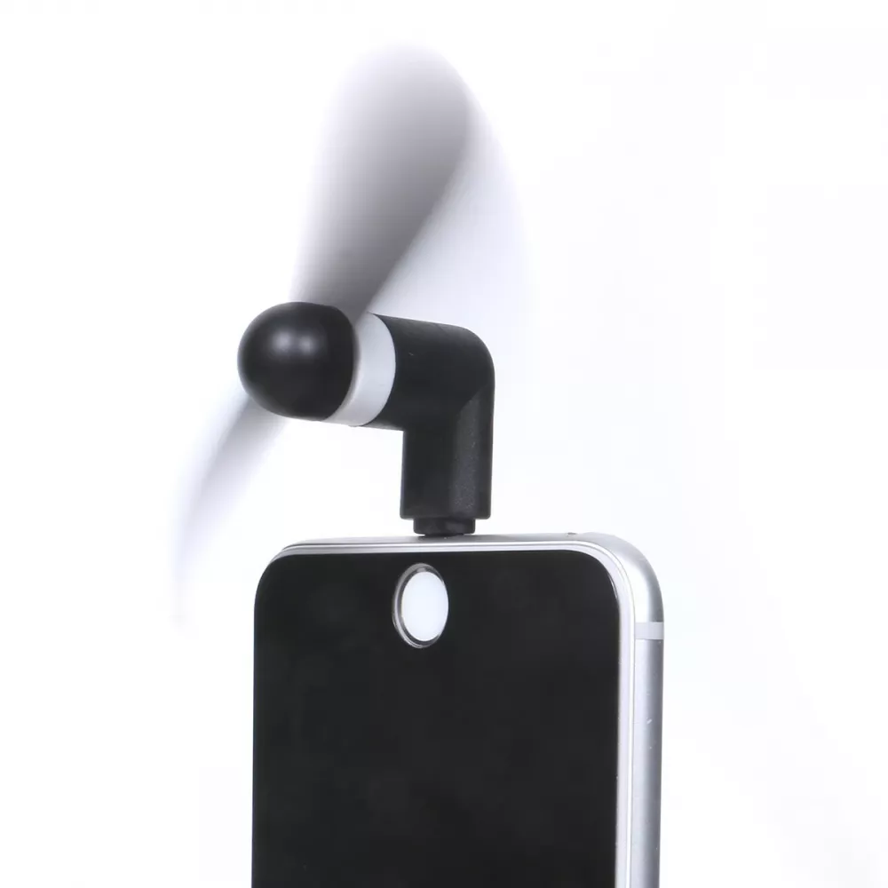 Mini ventilateur noir pour smartphone parfait pour les déplacements et les journées chaudes - USB-C (Android)