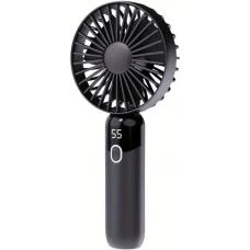 Mini ventilateur USB compact et portable avec affichage LED et pied amovible - Noir