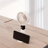 Mini ventilateur USB compact et portable avec affichage LED et pied amovible - Noir