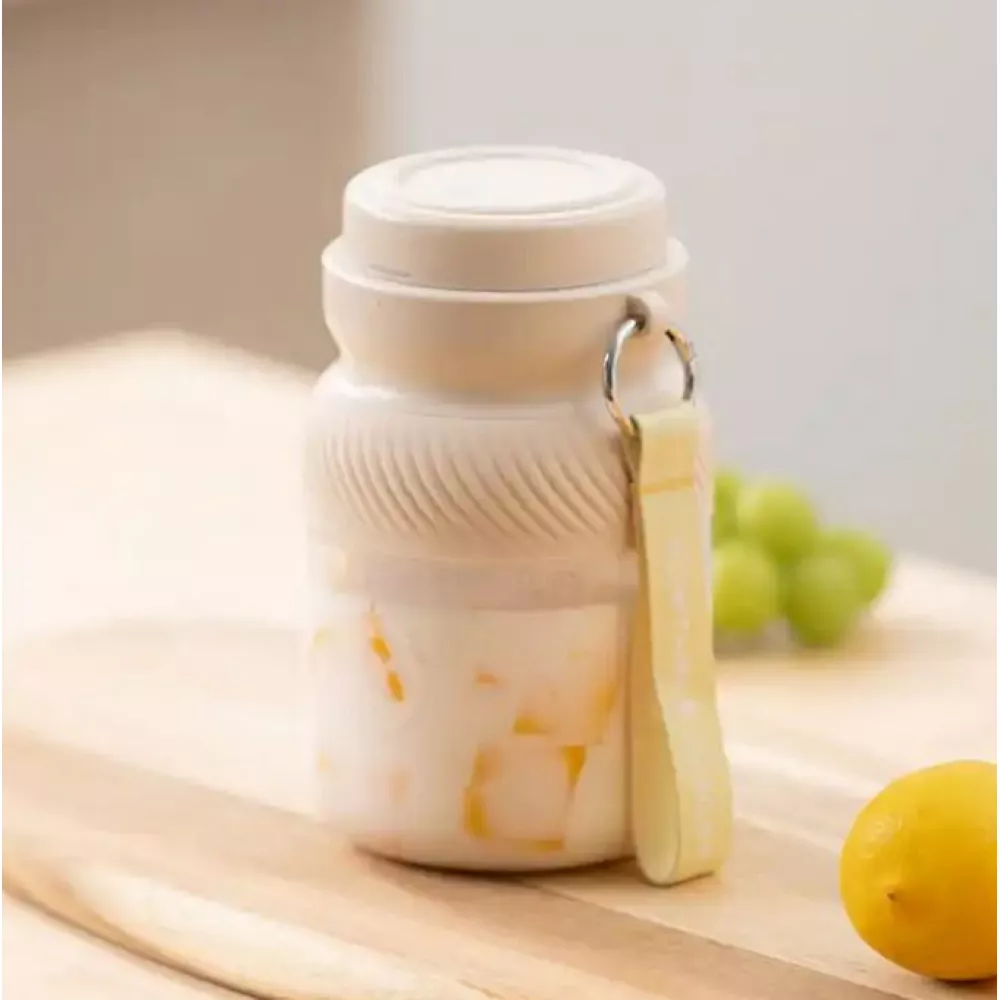 Tragbarer Akku-Mixer grosse Kapazität 500ml Smoothie Maker tragbar mit Schlaufe - Weiss