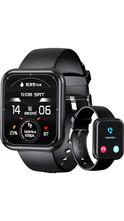 Montre connectée smartwatch Choetech WT001 Bluetooth 5.0 étanche IP67 (fonction de réponse aux appels, modes sport multiples) - Noir