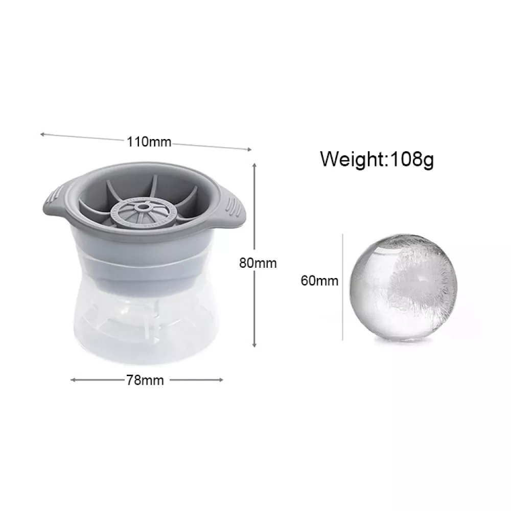 Moule à glaçon boule géante silicone pour cocktails & longdrinks - Noir