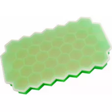 Moule nid d'abeille en silicone pour 37 glaçons souple + couvercle, cocktail, bar, ice-cube - Vert