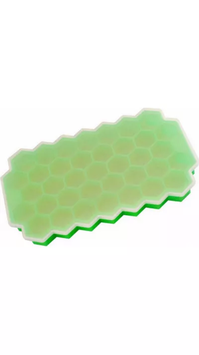 Moule nid d'abeille en silicone pour 37 glaçons souple + couvercle, cocktail, bar, ice-cube - Vert