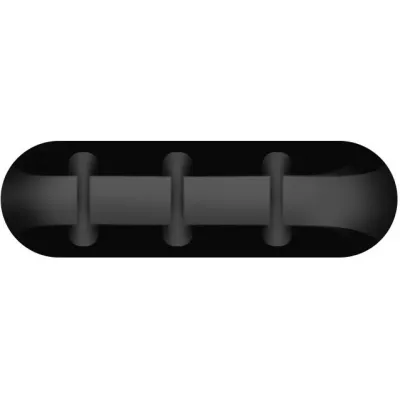 Organisateur de câble 3 canaux en silicone avec bande adhésive - Noir