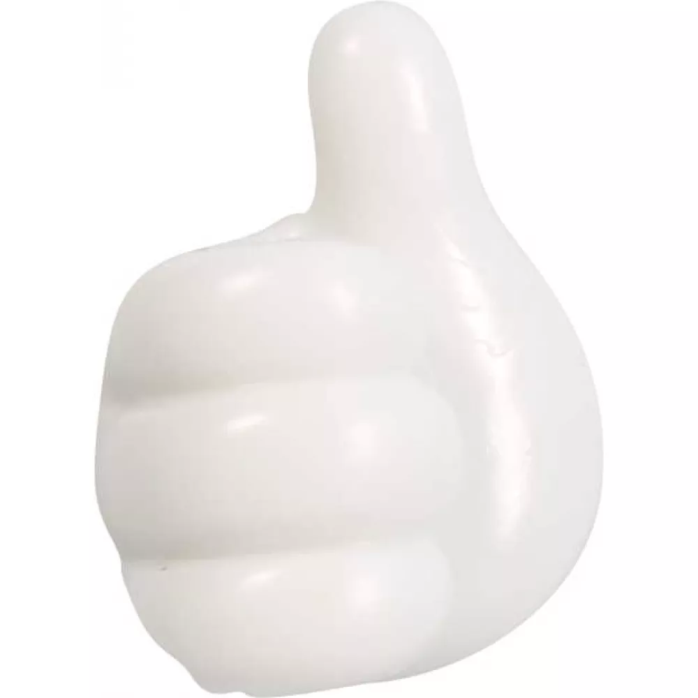 Organisateur de câbles en silicone amusant Thumbs-Up pour les câbles de chargement, les clés, etc. - Blanc