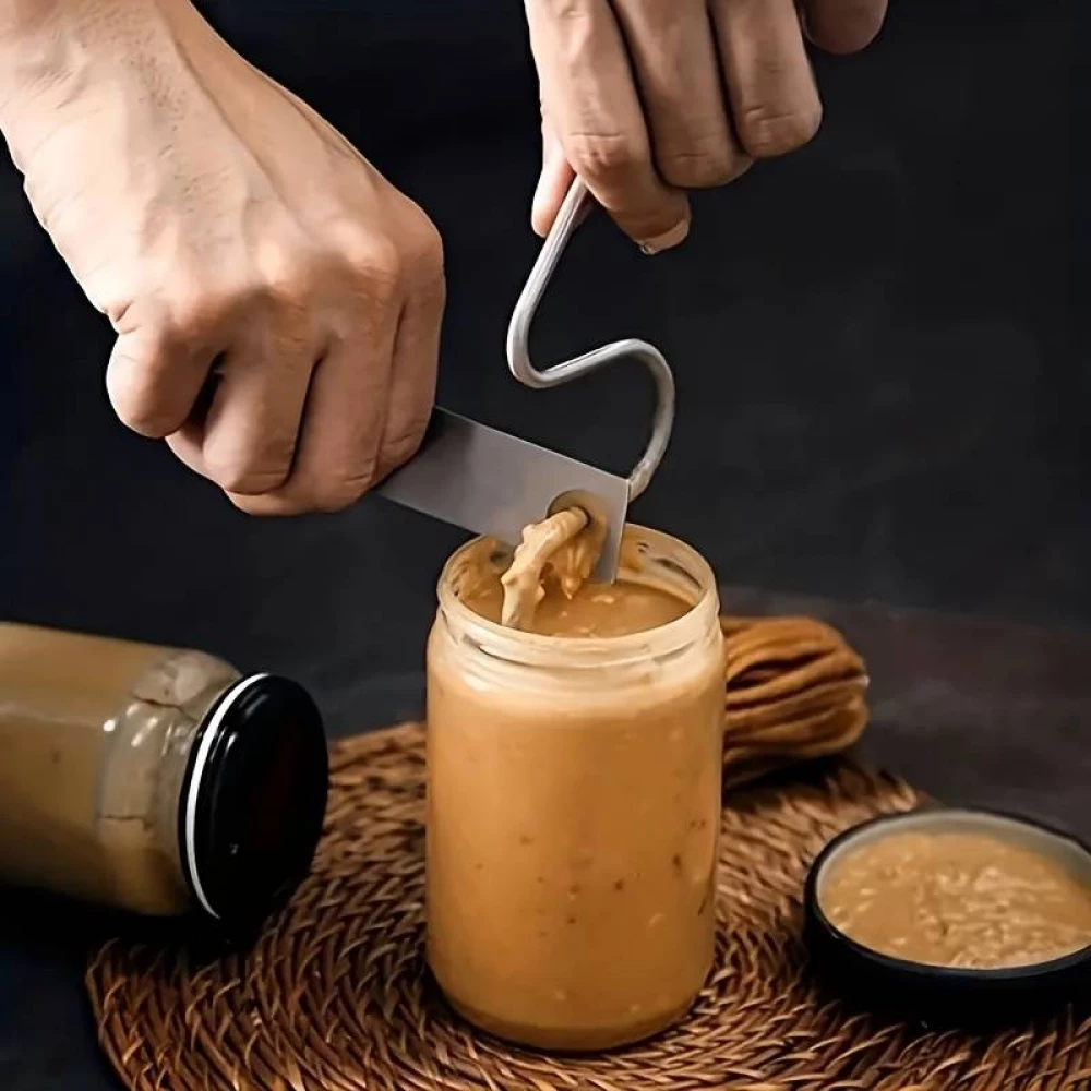 Outil de cuisine tige en acier inoxydable Mélangeur de sauces parfait pour les confitures et le beurre de cacahuètes - Argent