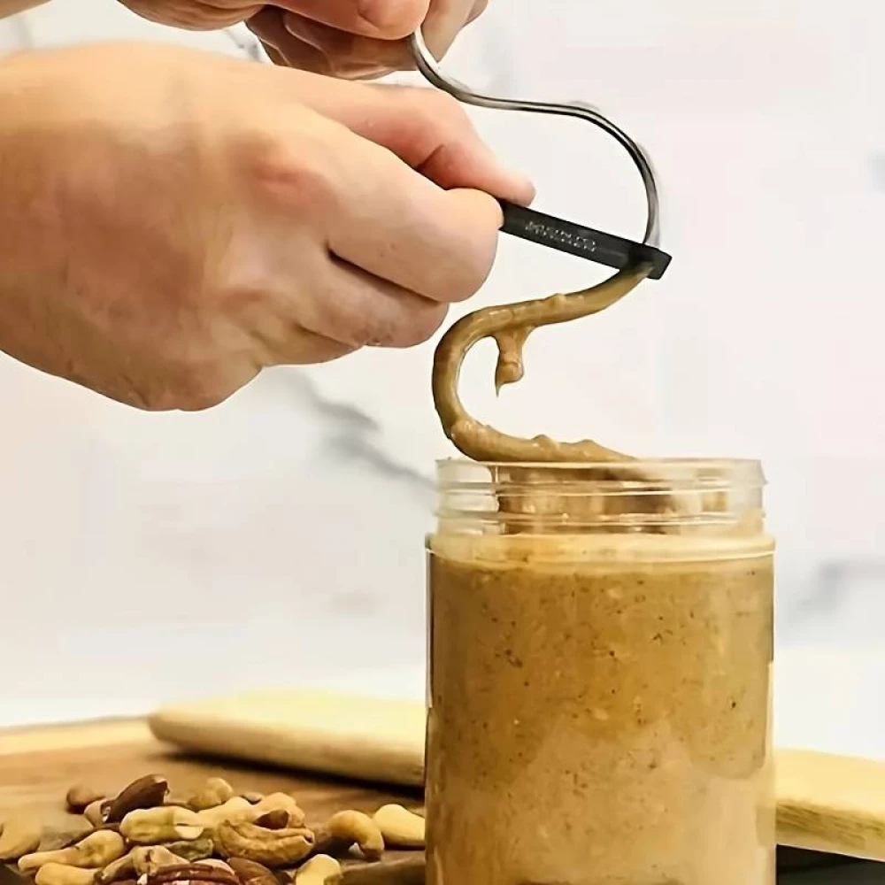 Outil de cuisine tige en acier inoxydable Mélangeur de sauces parfait pour les confitures et le beurre de cacahuètes - Argent