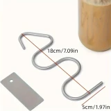 Outil de cuisine tige en acier inoxydable Mélangeur de sauces parfait pour les confitures et le beurre de cacahuètes - Argent