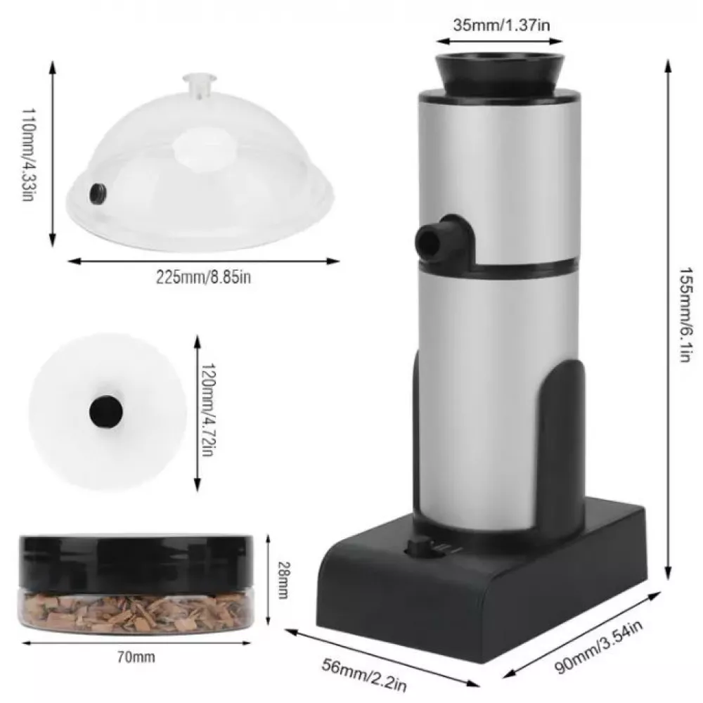 Outil de fumage pour nourriture et cocktails BBQ smoker avec 4 sortes de bois