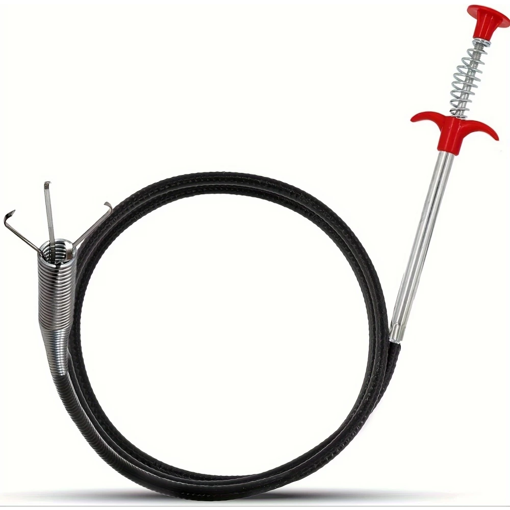 Outil de nettoyage de drain avec grappin flexible pour &eacute;vier et &eacute;limination des bouchons (160 cm)
