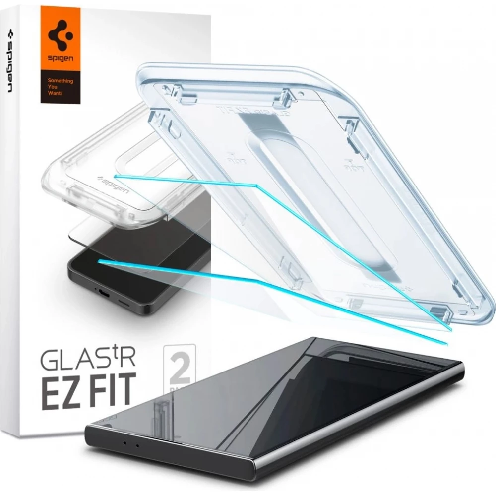 Pack de 2 vitres de protection Spigen Glas.tR EZ Fit avec syst&egrave;me d'installation facile - Galaxy S24 Ultra