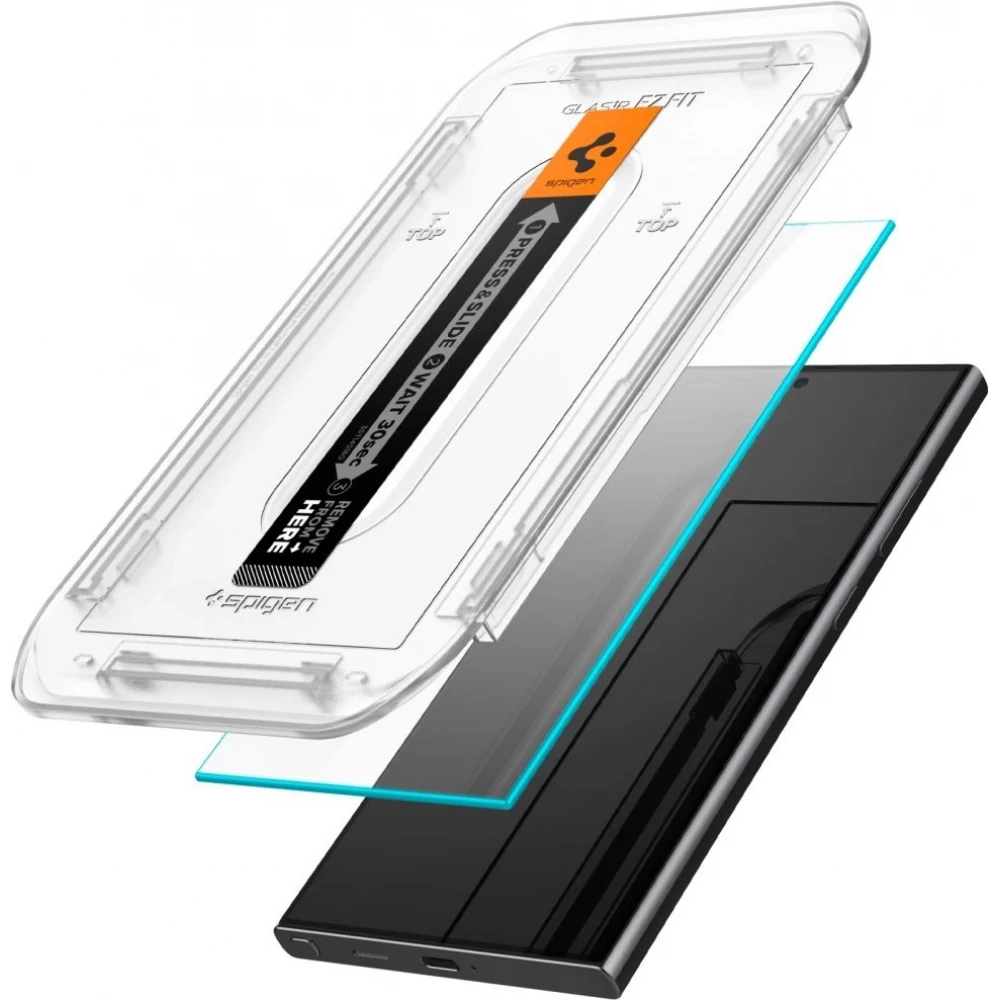 Pack de 2 vitres de protection Spigen Glas.tR EZ Fit avec syst&egrave;me d'installation facile - Galaxy S24 Ultra