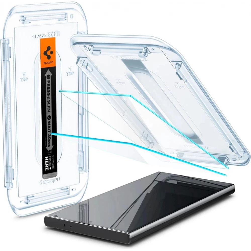 Pack de 2 vitres de protection Spigen Glas.tR EZ Fit avec syst&egrave;me d'installation facile - Galaxy S24 Ultra