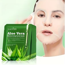 Pack de 8 masques en tissu aloe vera hydratants et raffermissants avec acide hyaluronique sans alcool