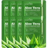 Pack de 8 masques en tissu aloe vera hydratants et raffermissants avec acide hyaluronique sans alcool