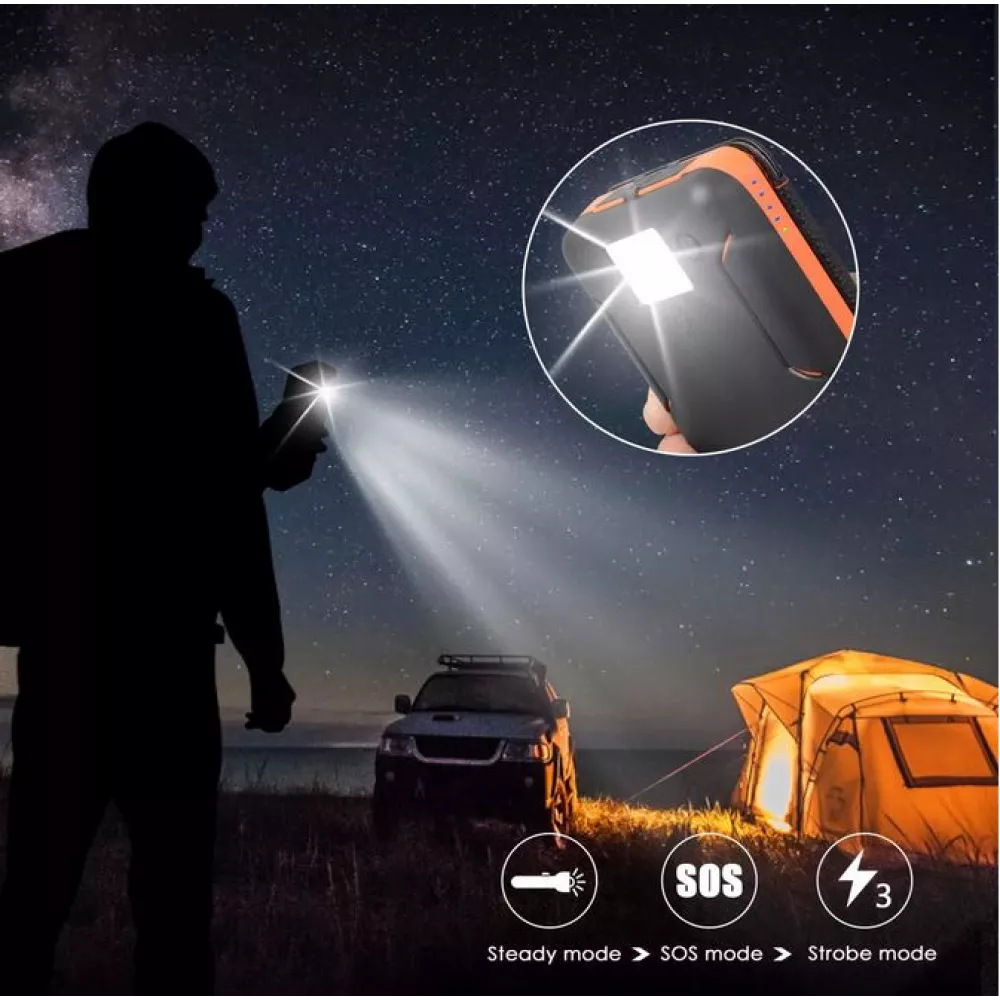 Panneau solaire pliable batterie externe Power Bank 20000 mAh - Orange