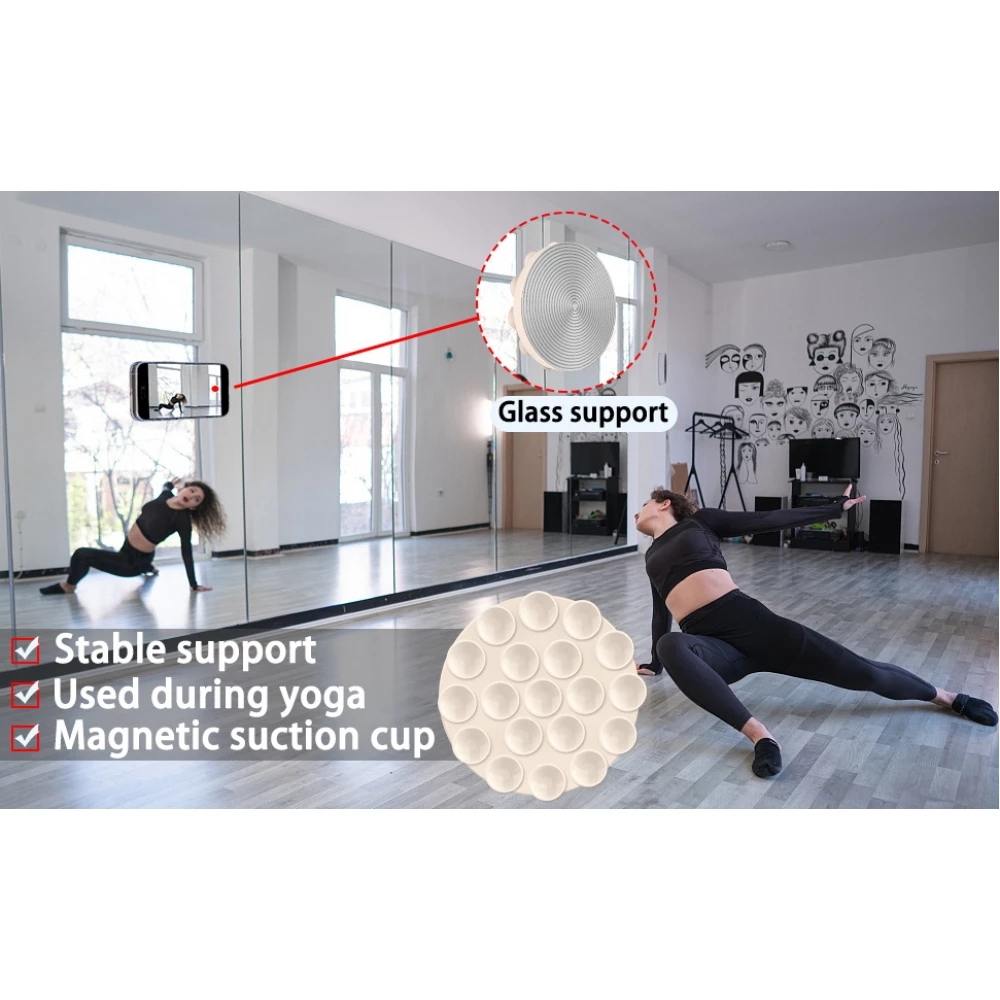 MagSafe 360&deg; drehbarer Silikon-Magnet-Patch mit Saugnapf f&uuml;r Handyhalterung - Rosa