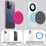 MagSafe 360&deg; drehbarer Silikon-Magnet-Patch mit Saugnapf f&uuml;r Handyhalterung - Rosa