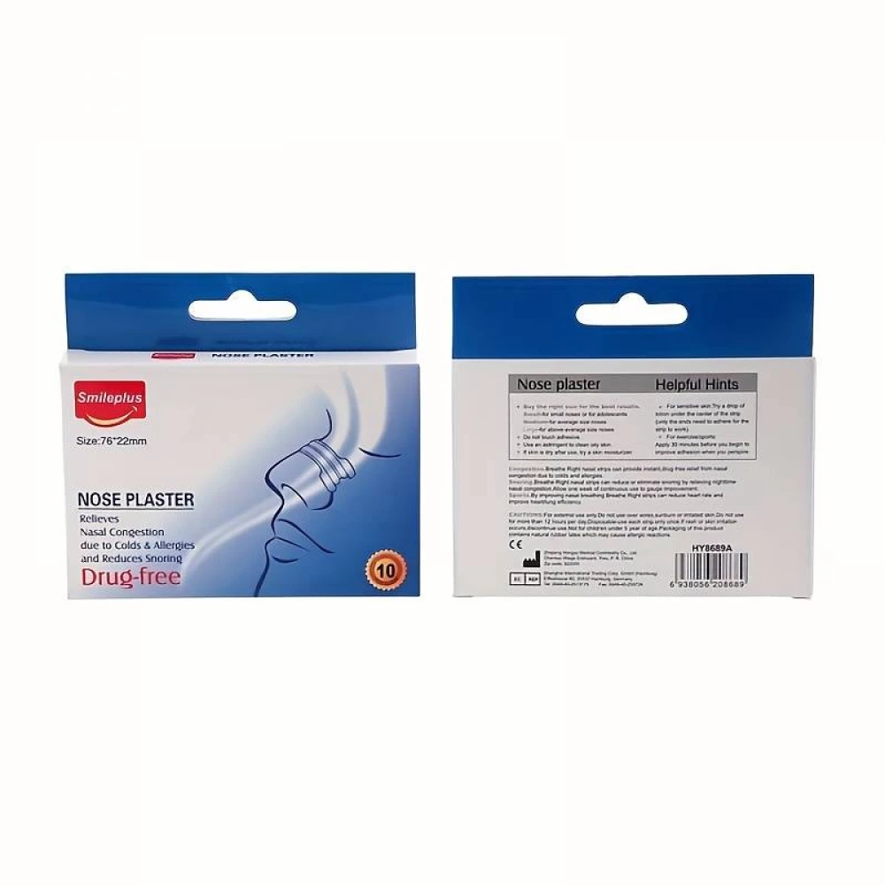 Nasenpflaster, um besser zu atmen und das Schnarchen zu reduzieren (Packung mit 10 Pflastern)